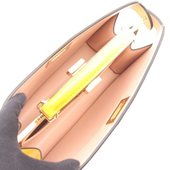 Fendi Handbag Peekaboo Iseeu East West 8bn323 Yellow Leather Peekaboo Iseeu - Picture 3 of 6